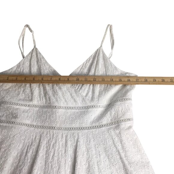 Trixxi Dress Womens XL Eyelet Sleeveless Lined Summer Boho Floral Zip Back - Picture 7 of 15